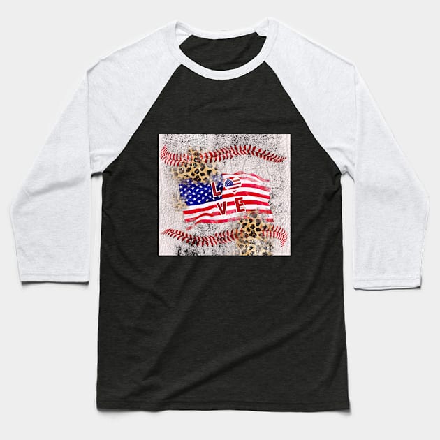 Baseball leopard America love Baseball T-Shirt by 2SUNS